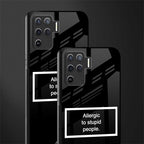allergic to stupid people black glass case for oppo f19 pro image-2