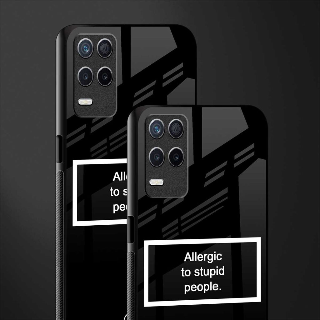 allergic to stupid people black glass case for realme 8 5g image-2