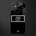 allergic to stupid people black glass case for iphone 12 image