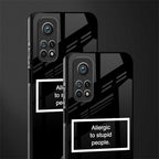 allergic to stupid people black glass case for mi 10t 5g image-2