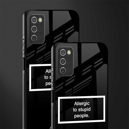 allergic to stupid people black glass case for samsung galaxy a03s image-2