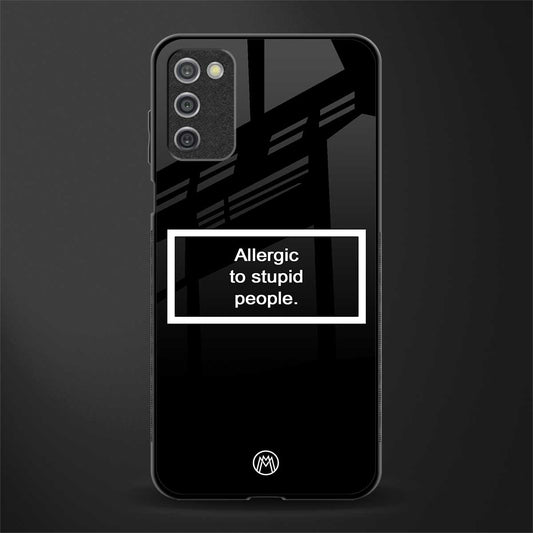 allergic to stupid people black glass case for samsung galaxy a03s image