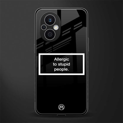 allergic to stupid people black back phone cover | glass case for oppo f21 pro 5g