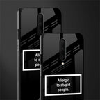 allergic to stupid people black glass case for oneplus 7 pro image-2