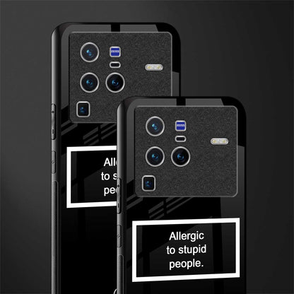 allergic to stupid people black glass case for vivo x80 pro 5g image-2