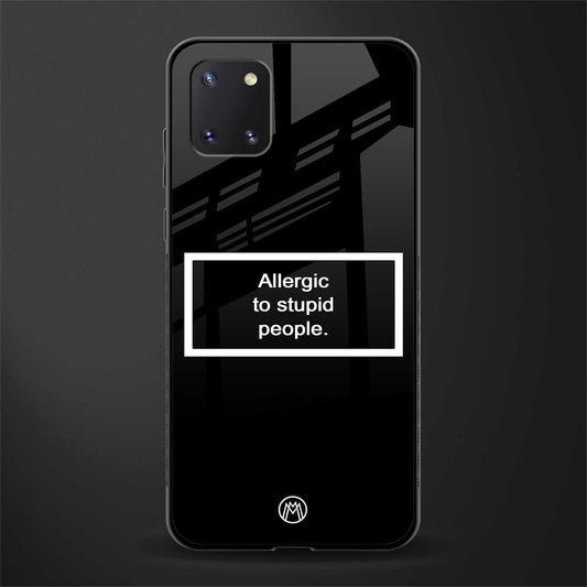 allergic to stupid people black glass case for samsung a81 image