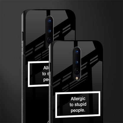 allergic to stupid people black glass case for oneplus 8 image-2