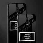 allergic to stupid people black glass case for oneplus 6t image-2
