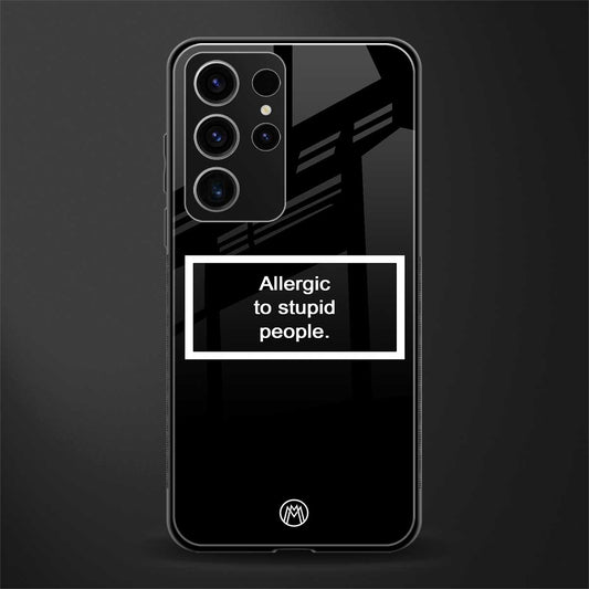 allergic to stupid people black glass case for phone case | glass case for samsung galaxy s23 ultra