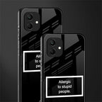 allergic to stupid people black back phone cover | glass case for samsung galaxy a04