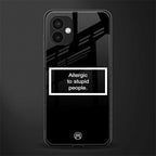 allergic to stupid people black back phone cover | glass case for samsung galaxy a04