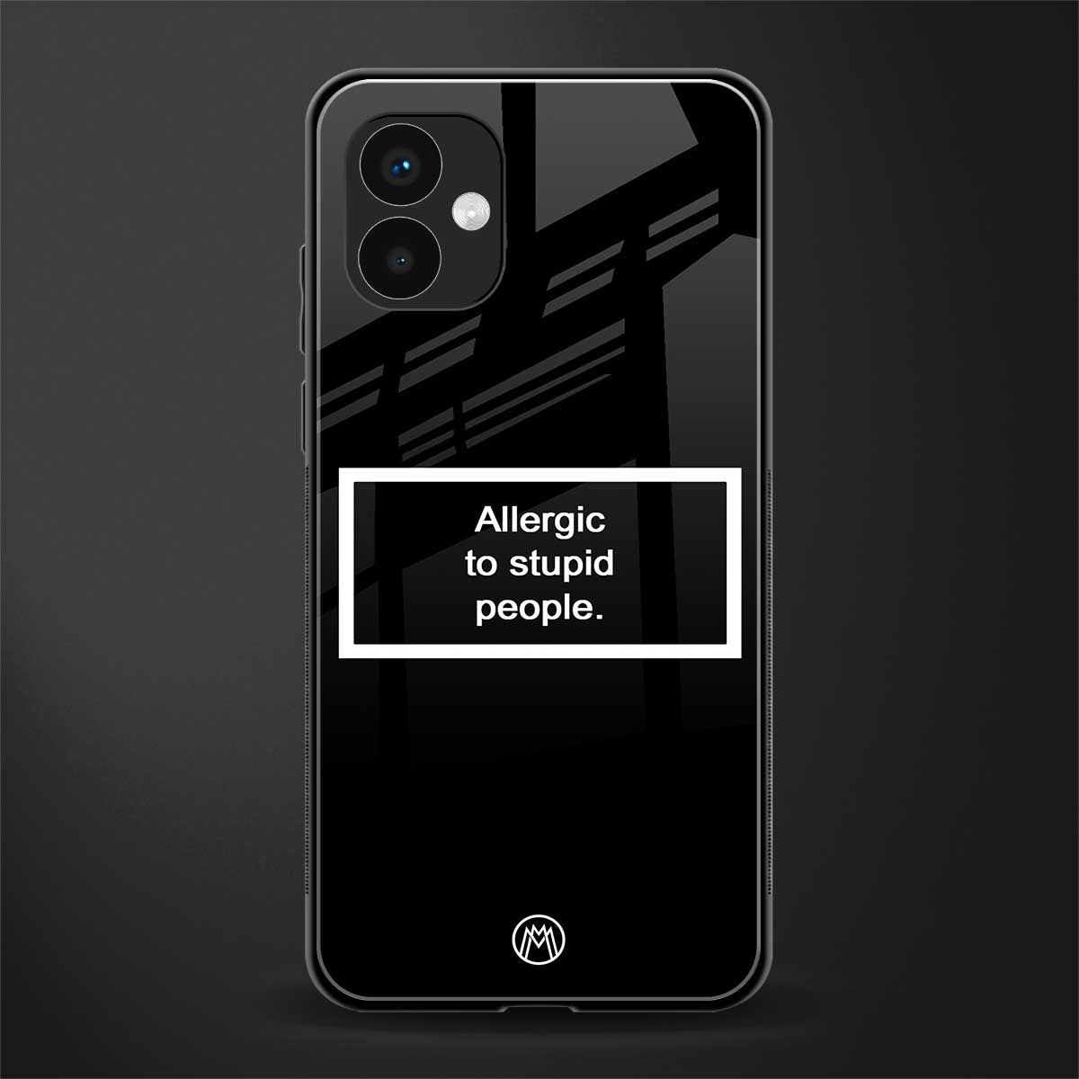 allergic to stupid people black back phone cover | glass case for samsung galaxy a04