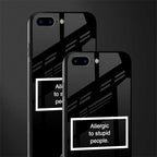 allergic to stupid people black glass case for iphone 8 plus image-2
