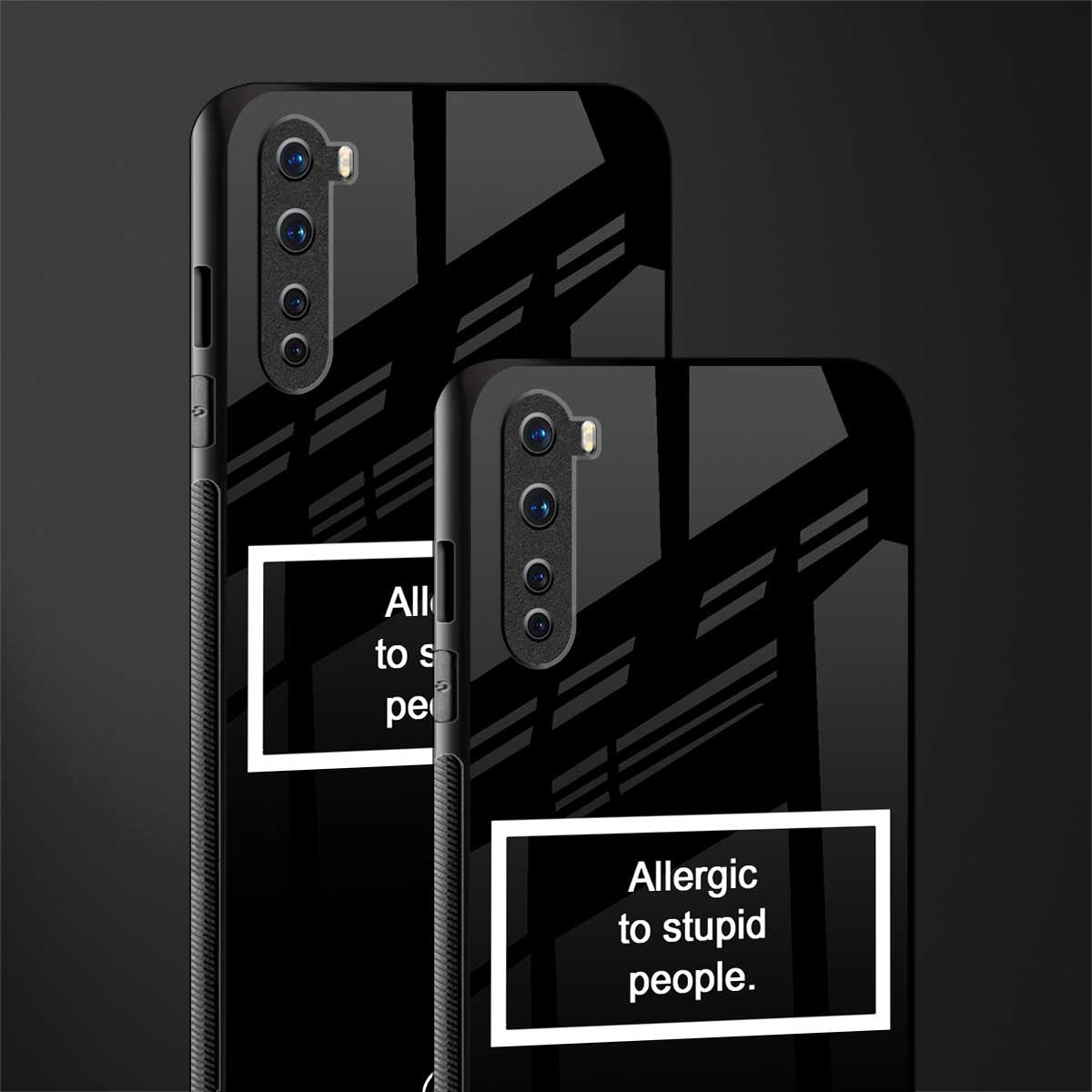 allergic to stupid people black glass case for oneplus nord ac2001 image-2