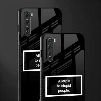 allergic to stupid people black glass case for oneplus nord ac2001 image-2