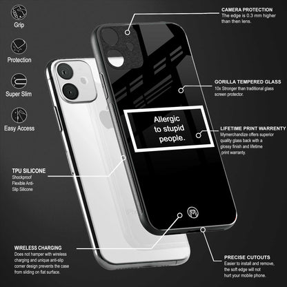 allergic to stupid people black glass case for oppo f17 image-4