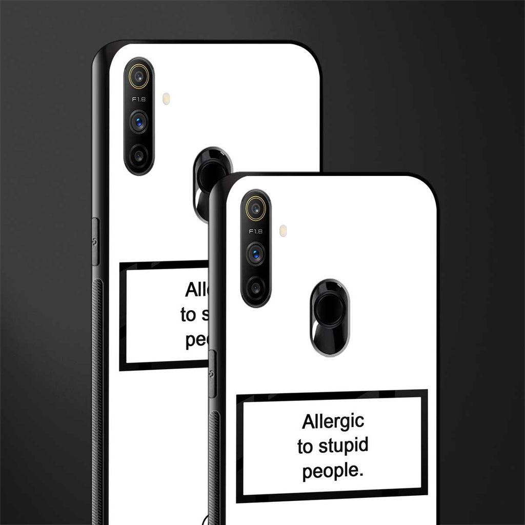 allergic to stupid people white glass case for realme narzo 10a image-2