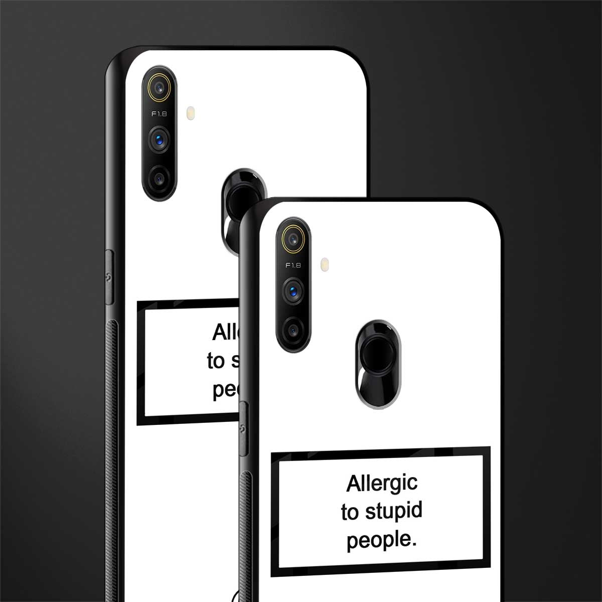 allergic to stupid people white glass case for realme narzo 10a image-2
