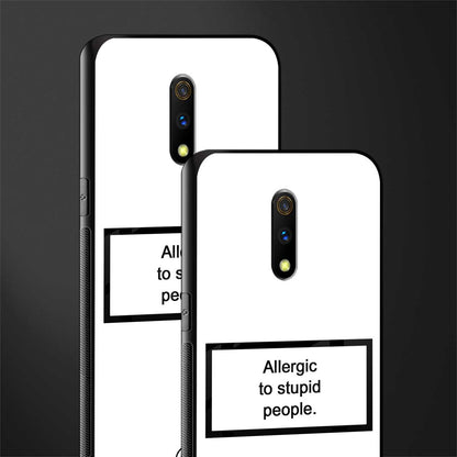 allergic to stupid people white glass case for oppo k3 image-2