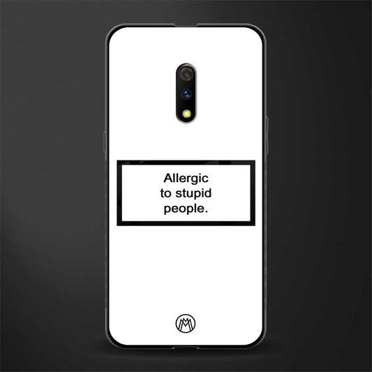 allergic to stupid people white glass case for oppo k3 image