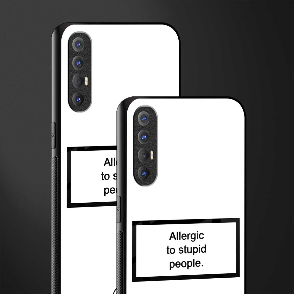 allergic to stupid people white glass case for oppo reno 3 pro image-2