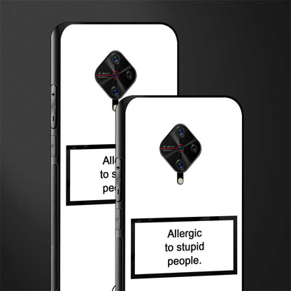 allergic to stupid people white glass case for vivo s1 pro image-2