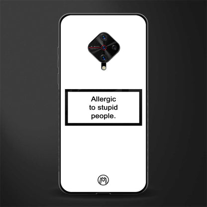 allergic to stupid people white glass case for vivo s1 pro image