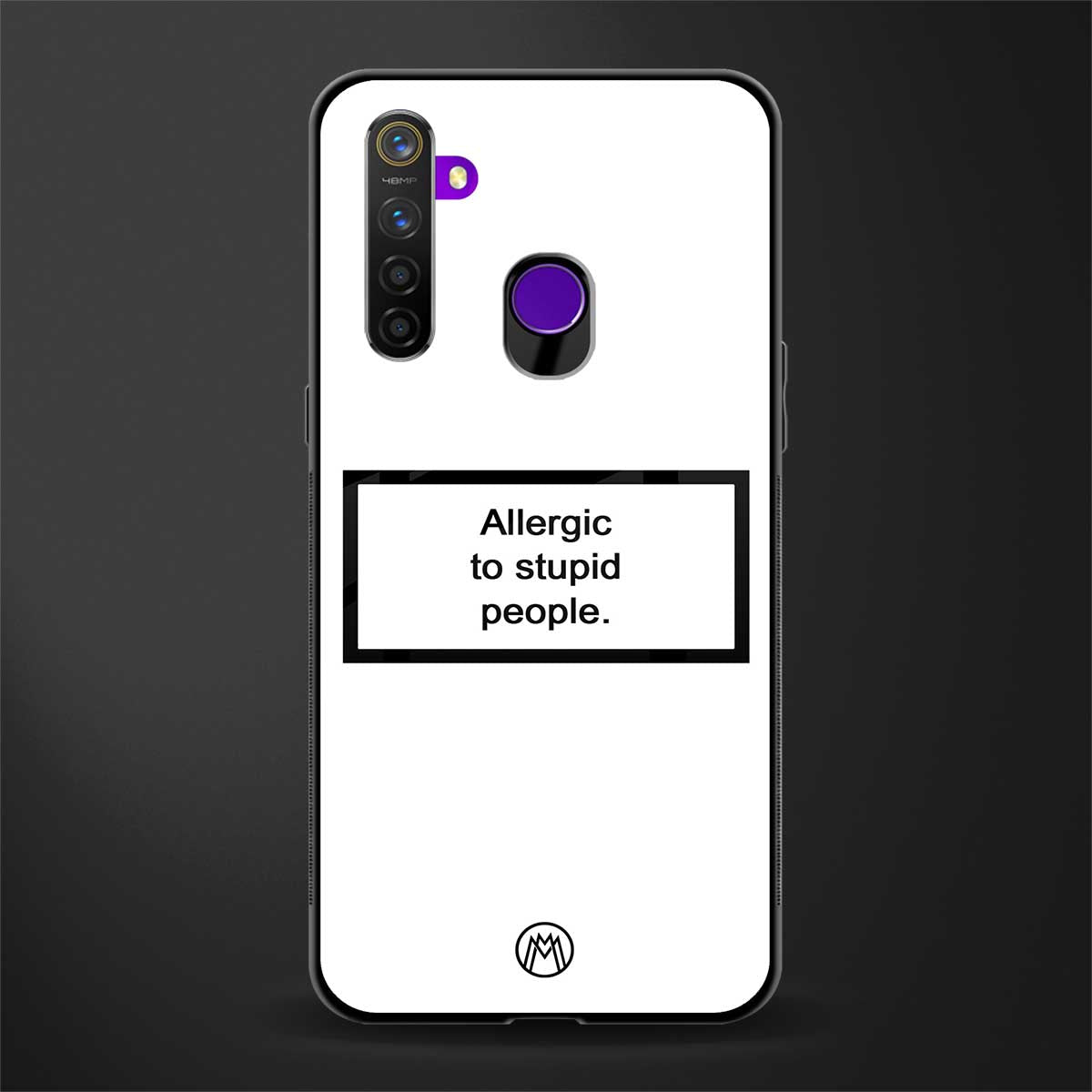 allergic to stupid people white glass case for realme narzo 10 image
