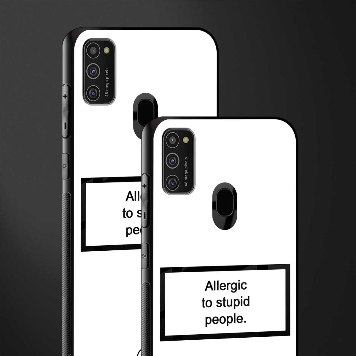 allergic to stupid people white glass case for samsung galaxy m30s image-2