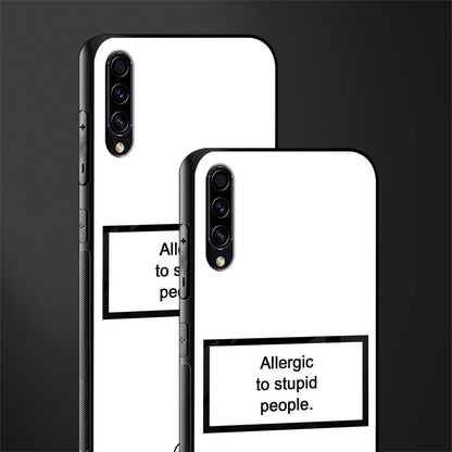allergic to stupid people white glass case for samsung galaxy a50s image-2