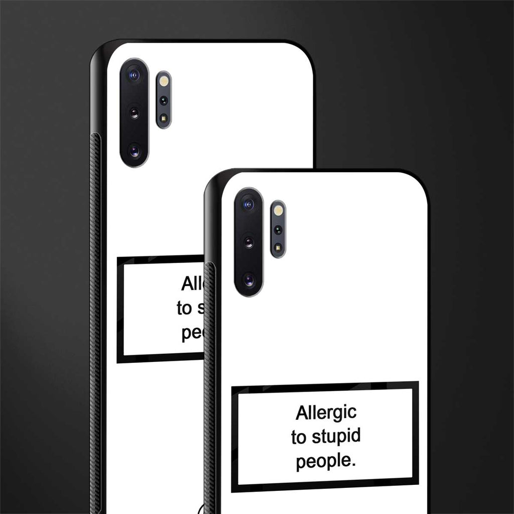 allergic to stupid people white glass case for samsung galaxy note 10 plus image-2