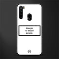 allergic to stupid people white glass case for redmi note 8 image