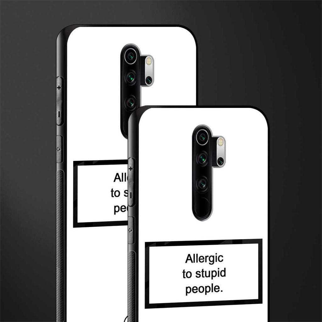 allergic to stupid people white glass case for redmi note 8 pro image-2