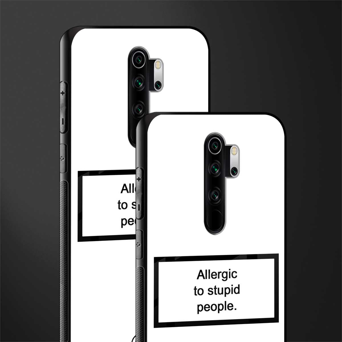 allergic to stupid people white glass case for redmi note 8 pro image-2