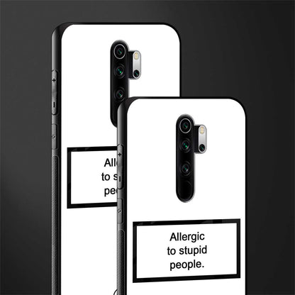 allergic to stupid people white glass case for redmi note 8 pro image-2