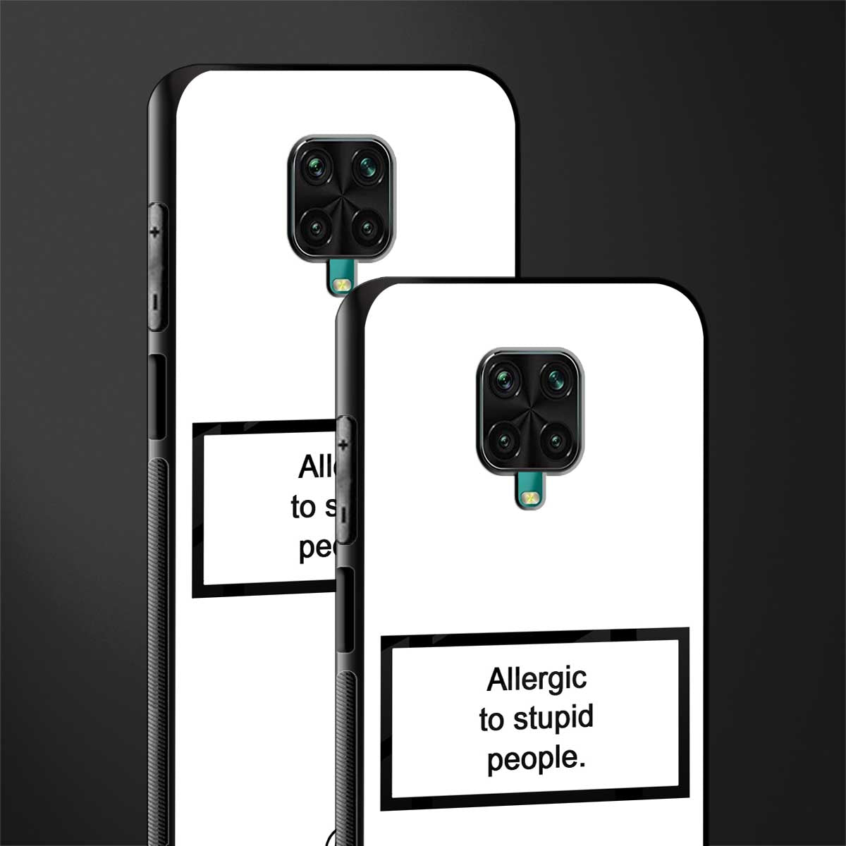 allergic to stupid people white glass case for redmi note 9 pro max image-2