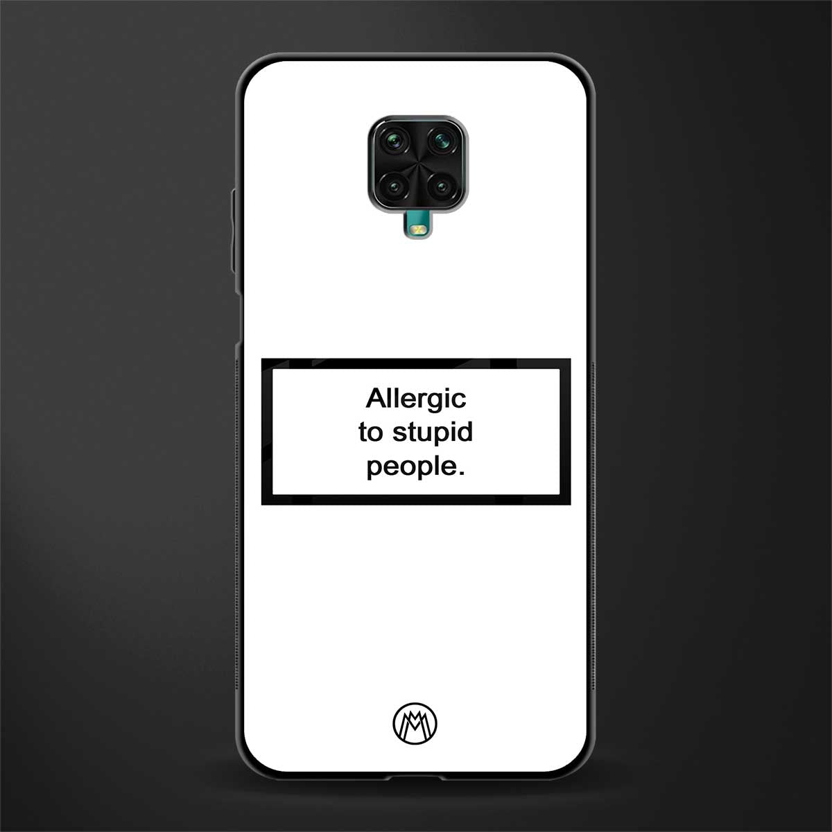 allergic to stupid people white glass case for redmi note 9 pro max image