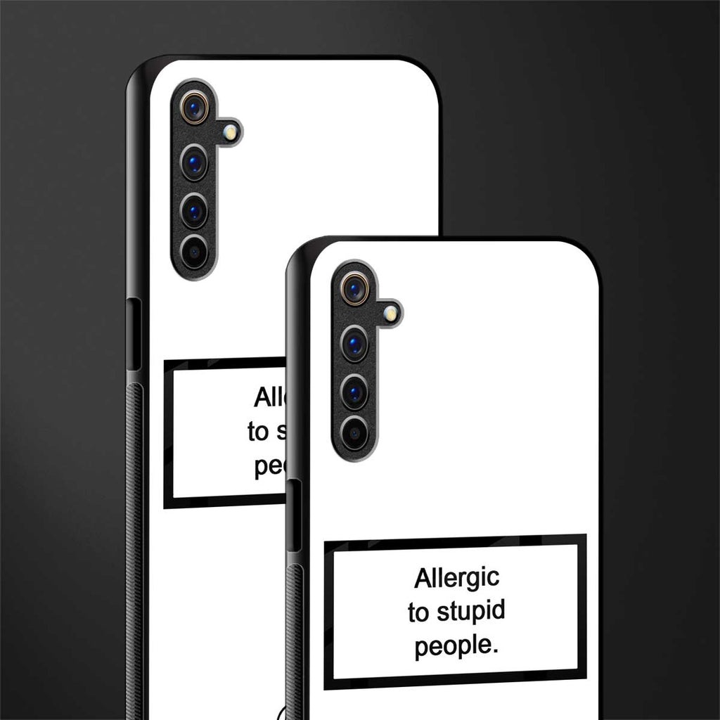 allergic to stupid people white glass case for realme 6i image-2