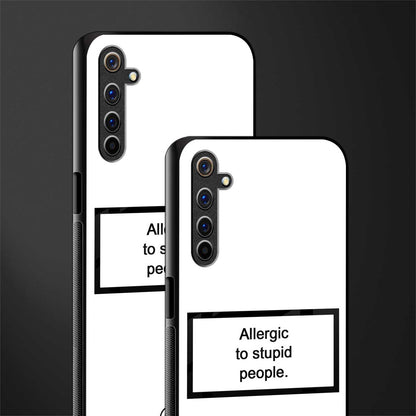 allergic to stupid people white glass case for realme 6i image-2