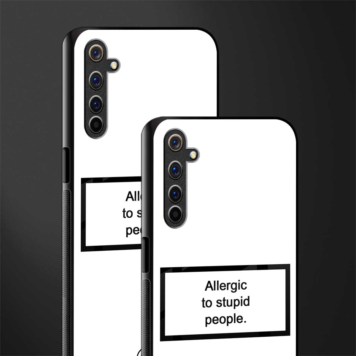allergic to stupid people white glass case for realme 6 pro image-2