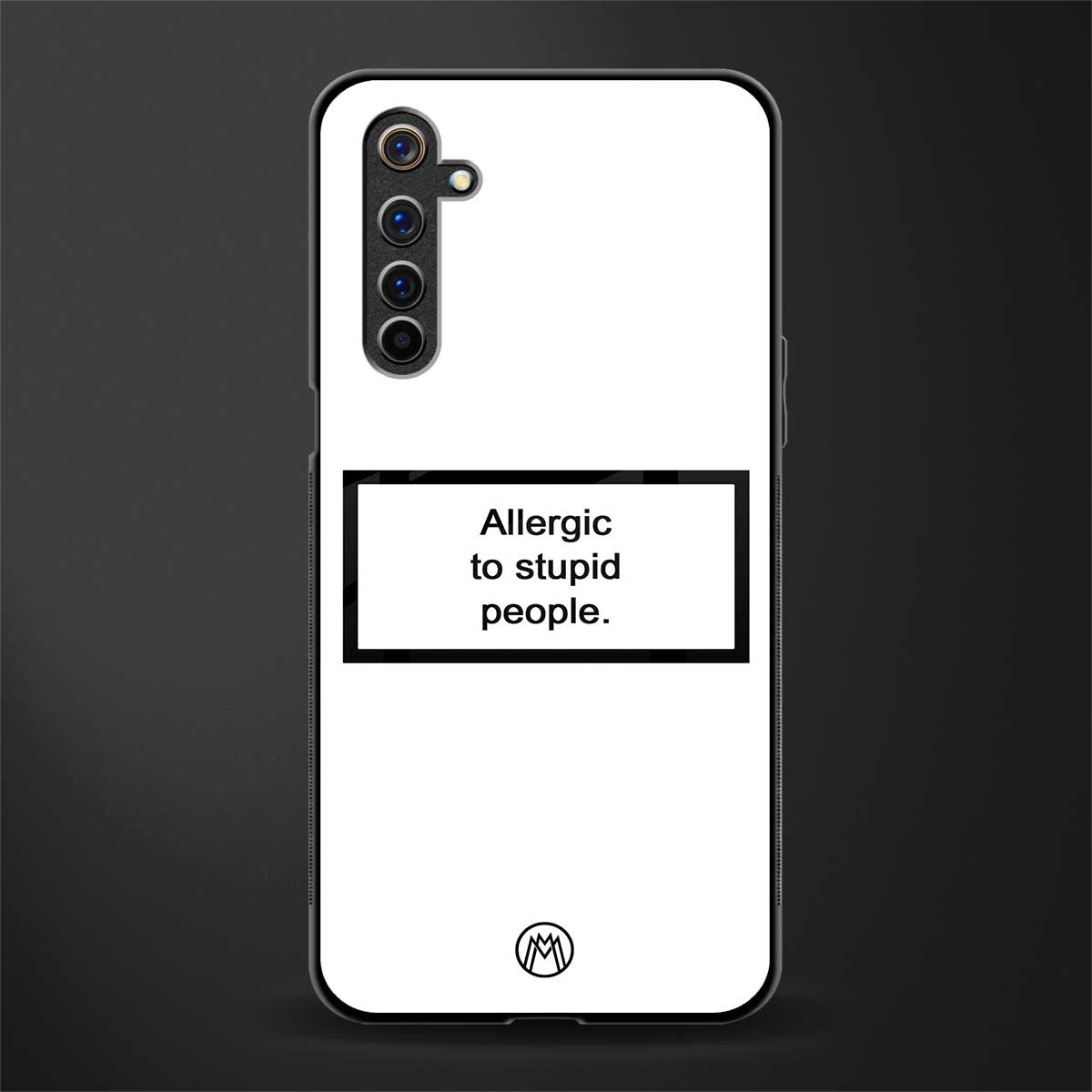 allergic to stupid people white glass case for realme 6 pro image