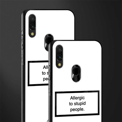 allergic to stupid people white glass case for redmi note 7 image-2