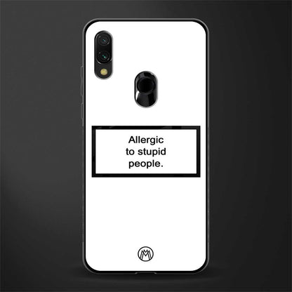 allergic to stupid people white glass case for redmi y3 image