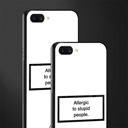 allergic to stupid people white glass case for realme c1 image-2