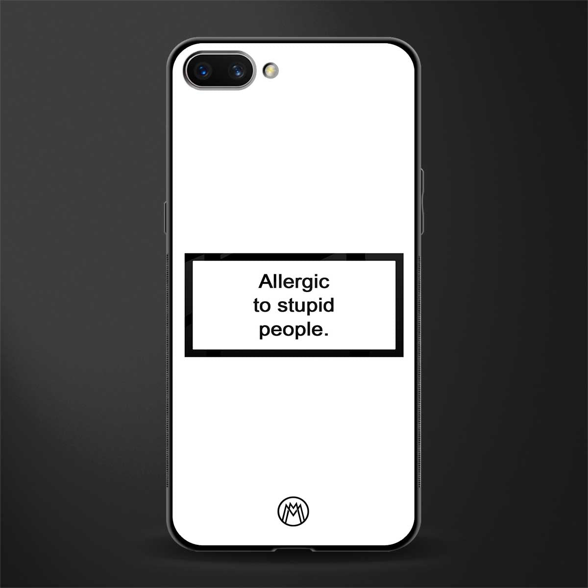 allergic to stupid people white glass case for oppo a3s image