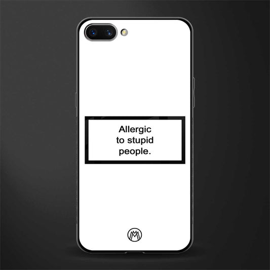 allergic to stupid people white glass case for oppo a3s image