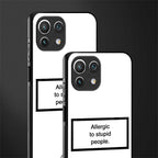 allergic to stupid people white glass case for mi 11 lite image-2