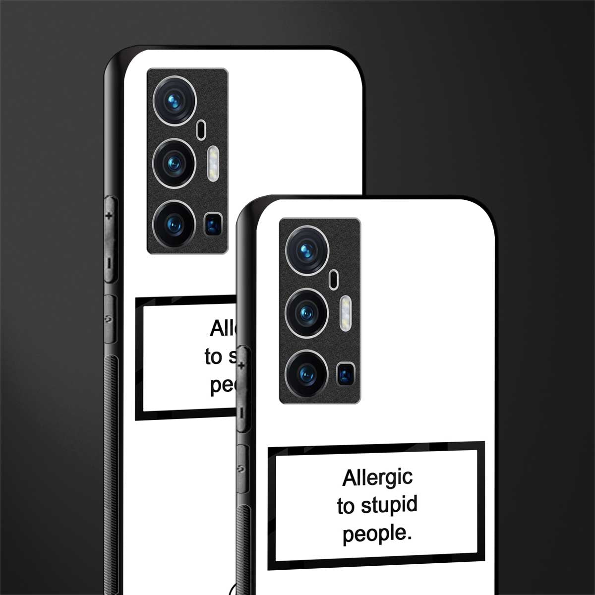 allergic to stupid people white glass case for vivo x70 pro plus image-2