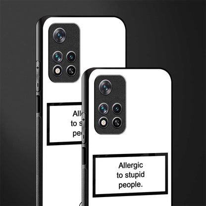 allergic to stupid people white glass case for poco m4 pro 5g image-2
