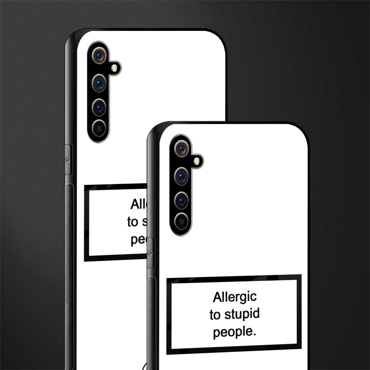 allergic to stupid people white glass case for realme x50 pro image-2